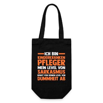 Pfleger Pflegekraft Kinderkrankenpfleger - Geschenkbeutel für Flaschen - Schwarz - Vorne