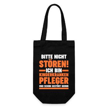 Pfleger Pflegekraft Kinderkrankenpfleger - Geschenkbeutel für Flaschen - Schwarz - Vorne