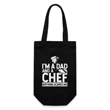 Ich bin ein Vater und ein Chefkoch Nichts macht - Geschenkbeutel für Flaschen - Schwarz - Vorne