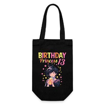 Anime Mandga Boba Bubble Tea 13th Birthday - Gift Bag for Bottles - black - Front