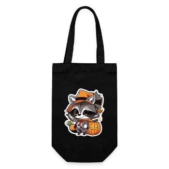 Waschbär Halloween Waschbär Kostüm Tiere - Geschenkbeutel für Flaschen - Schwarz - Vorne