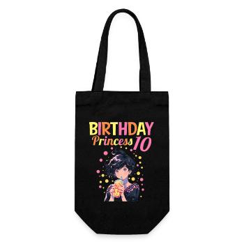 Anime Mandga Boba Bubble Tea 10th Birthday - Gift Bag for Bottles - black - Front