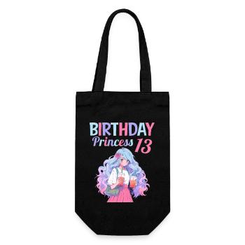 Anime Mandga Boba Bubble Tea 13th Birthday - Gift Bag for Bottles - black - Front