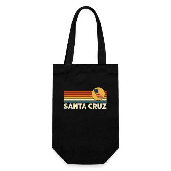 Santa Cruz Californie Rétro 70s 80s Drapeau des États-Unis - Sac à bouteille - noir - Devant