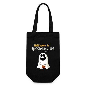 Un fantôme mignon célèbre Happy Halloween - Sac à bouteille - noir - Devant