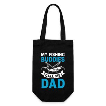 Fishing Daddy Father Son Daughter - Gift Bag for Bottles - black - Front