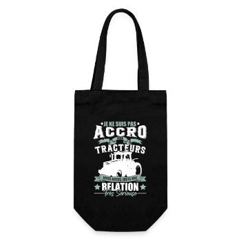 Dicton drôle de tracteur - Sac à bouteille - noir - Devant