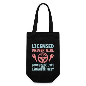 Driving License Passed New Driver Permit Driving S - Gift Bag for Bottles - black - Front