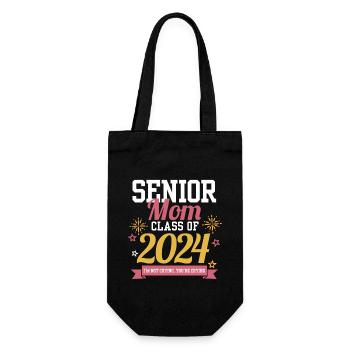 Proud Mama Of A Graduate Senior Mom Class Of 2024 - Gift Bag for Bottles - black - Front