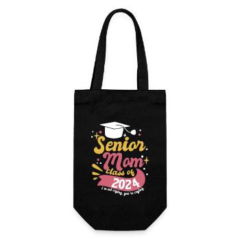 Senior Mom Class of 2024 Funny Graduation Party - Geschenkbeutel für Flaschen - Schwarz - Vorne