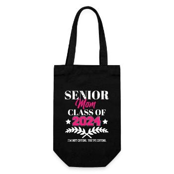 Senior Mom Class of 2024 Proud Mother Graduation - Geschenkbeutel für Flaschen - Schwarz - Vorne