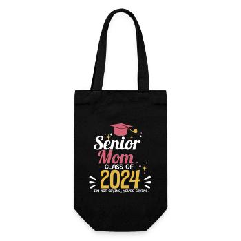 Proud Mama Senior Mom Class of 2024 Funny - Gift Bag for Bottles - black - Front