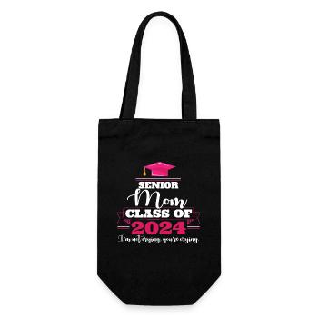 Funny Graduation Party Senior Mom Class of 2024 - Geschenkbeutel für Flaschen - Schwarz - Vorne