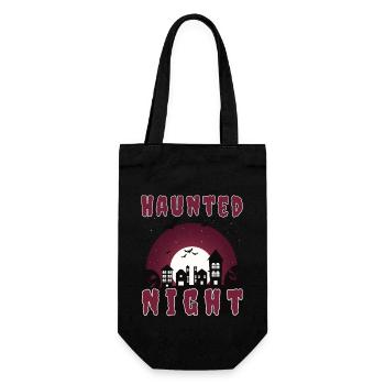"Haunted Night", Haunted City for Halloween - Gift Bag for Bottles - black - Front