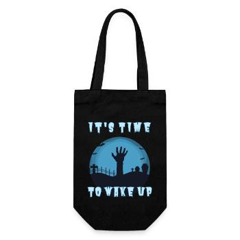 "It's time to wake up", Halloween Zombie Alarm Clock - Gift Bag for Bottles - black - Front