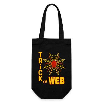 "Trick or Web", candy hunt for Halloween - Gift Bag for Bottles - black - Front