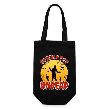 "Entfessle die Untoten", Horde-Zombies - Geschenkbeutel für Flaschen - Schwarz - Vorne