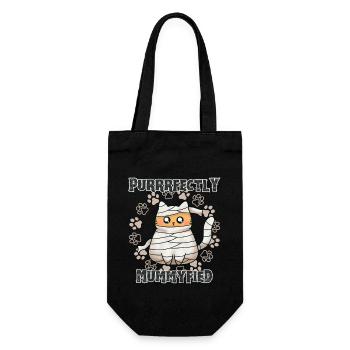 "Purrrfectly Mummyfied", Chat Momie Mignon - Sac à bouteille - noir - Devant