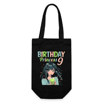 Anime Mandga Boba Bubble Tea 9th Birthday - Gift Bag for Bottles - black - Front