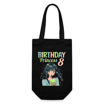Anime Mandga Boba Bubble Tea 8th Birthday - Gift Bag for Bottles - black - Front