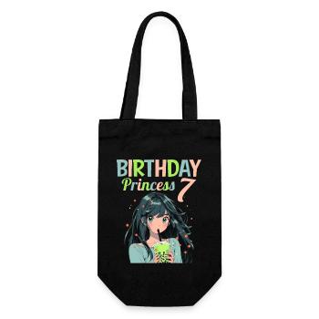 Anime Mandga Boba Bubble Tea 7th Birthday - Gift Bag for Bottles - black - Front