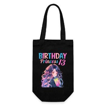 Anime Mandga Boba Bubble Tea 13th Birthday - Gift Bag for Bottles - black - Front
