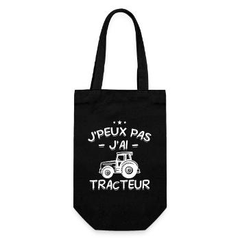 J'Peux Pas ! J'Ai Tracteur 🚜🌾 - Sac à bouteille - noir - Devant