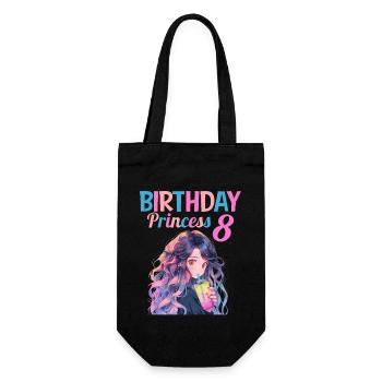 Anime Mandga Boba Bubble Tea 8th Birthday - Gift Bag for Bottles - black - Front