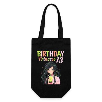 Anime Mandga Boba Bubble Tea 13th Birthday - Gift Bag for Bottles - black - Front