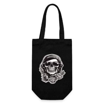 Totenkopf Totenschädel Skulls Skull - Geschenkbeutel für Flaschen - Schwarz - Vorne