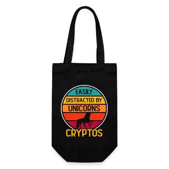 Crypto Cryptocurrency Unicorn - Gift Bag for Bottles - black - Front