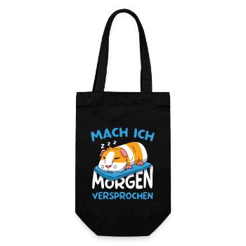 Mach Ich Morgen Versprochen Meerschweinchen - Geschenkbeutel für Flaschen - Schwarz - Vorne