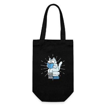 Reading Cat Funny Book Lover Cats - Gift Bag for Bottles - black - Front