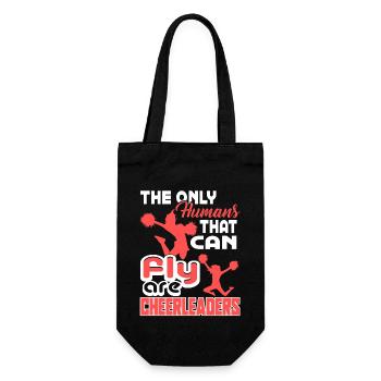 Cheerleading Cheerleaders The Only Humans Can Fly - Gift Bag for Bottles - black - Front