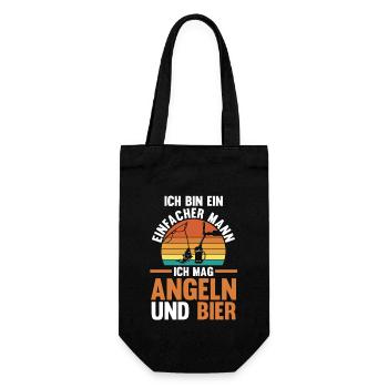 Angel Fischen Angeln Angler - Geschenkbeutel für Flaschen - Schwarz - Vorne