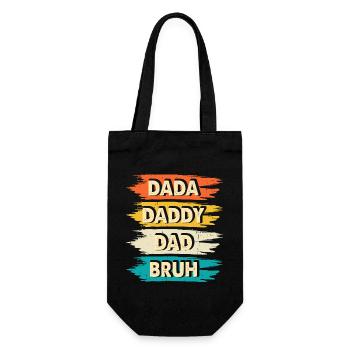 Papa Vater Vatertag - Geschenkbeutel für Flaschen - Schwarz - Vorne