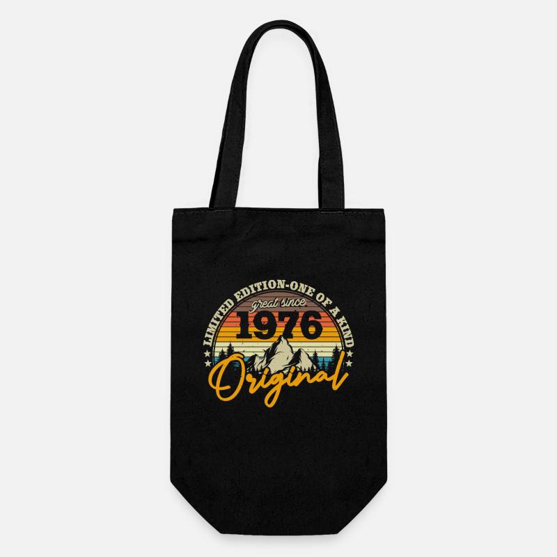 Retro Geburtstagsgeschenk '76 - Geschenkbeutel für Flaschen - Schwarz