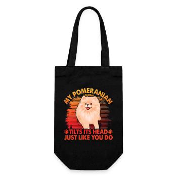 My Pomeranian tilts his head just like you do - Geschenkbeutel für Flaschen - Schwarz - Vorne