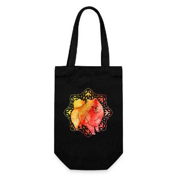 Pomeranian Zwergspitz - Geschenkbeutel für Flaschen - Schwarz - Vorne