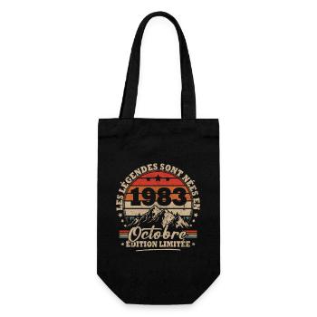 Vintage cadeau anniversaire nées en octobre 1983 - Sac à bouteille - noir - Devant