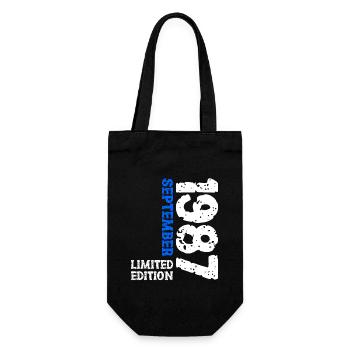 1987 September Limited Edition 36. Geburtstag Deko - Geschenkbeutel für Flaschen - Schwarz - Vorne