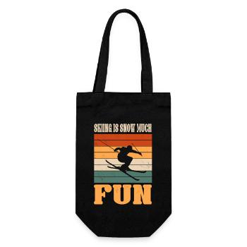 Skiing is snow is a lot of fun - Gift Bag for Bottles - black - Front