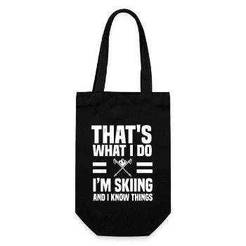 Lustiges Skifahrer Spruch Ski Alpin - Geschenkbeutel für Flaschen - Schwarz - Vorne
