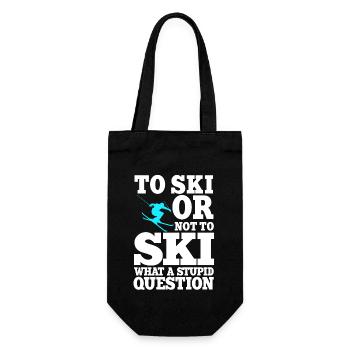 Funny Ski Saying Gift - Gift Bag for Bottles - black - Front