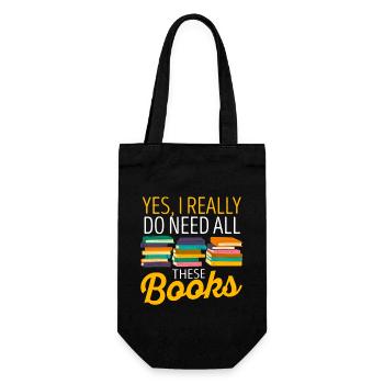 Ja, ich brauche wirklich alle diese Bücher in der - Geschenkbeutel für Flaschen - Schwarz - Vorne