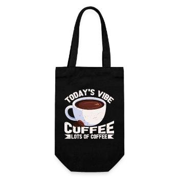 Der Heutige Vibe -Kaffee Viel Kaffee - Geschenkbeutel für Flaschen - Schwarz - Vorne