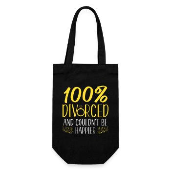 Happy Divorce Party 100% Divorced - Geschenkbeutel für Flaschen - Schwarz - Vorne