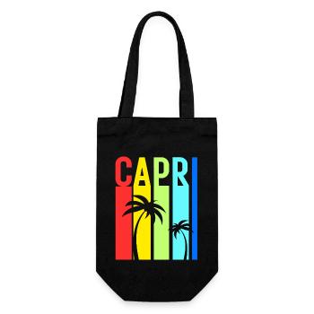 Capri Italy Mediterranean Island Holiday Idea - Gift Bag for Bottles - black - Front