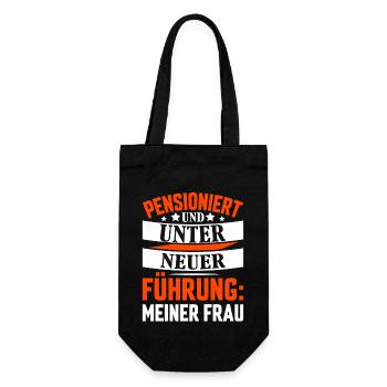 Rente Ruhestand Shirt - Geschenkbeutel für Flaschen - Schwarz - Vorne