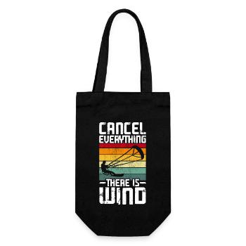 Kitesurf Kitesurfer Kiteboard - Geschenkbeutel für Flaschen - Schwarz - Vorne